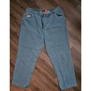 Woman Within Jeans 26T Classic Fit  Medium Wash Straight-Leg Elastic Waist